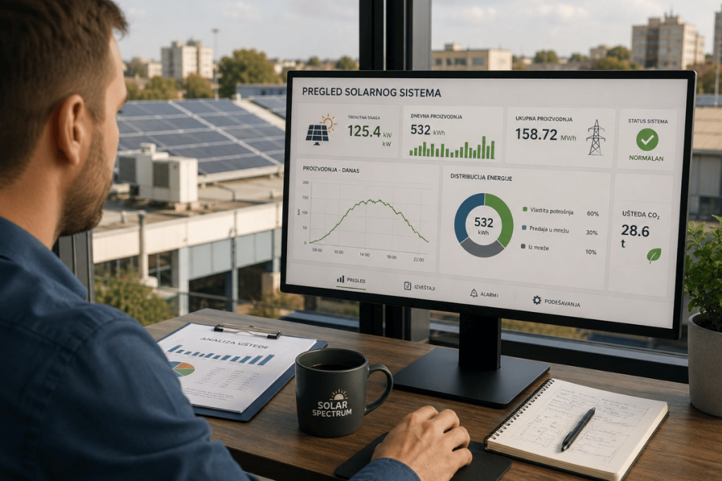Praćenje rada i proizvodnje električne energije kroz sistem za monitoring solarne elektrane