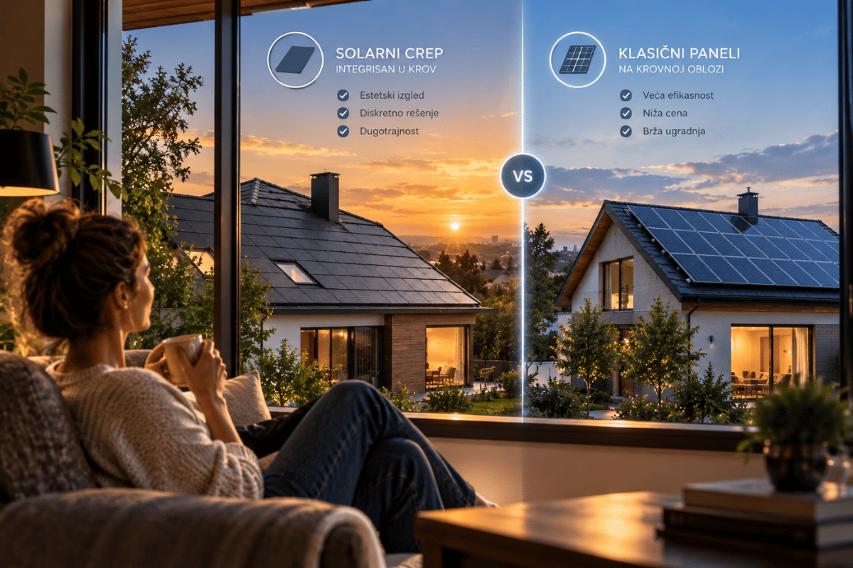 Poređenje solarnog crepa i klasičnih solarnih panela